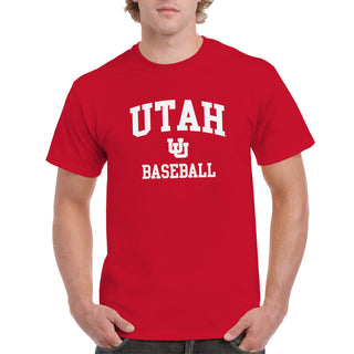 Utah Utes Arch Logo Baseball T-Shirt - Red
