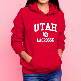 Utah Utes Arch Logo Lacrosse Hoodie - Red