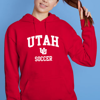Utah Utes Arch Logo Soccer Hoodie - Red
