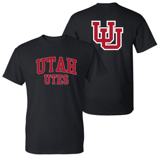 Utah Utes Front Back Print T-Shirt - Black
