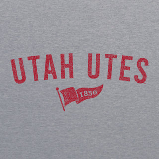 Utah Utes Distressed Year Banner Triblend T-Shirt - Athletic Grey