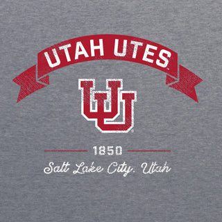 Utah Utes Ribbon Arc NLA Triblend T-Shirt - Premium Heather