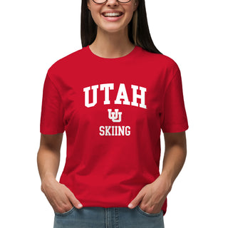 Utah Utes Arch Logo Skiing T-Shirt - Red