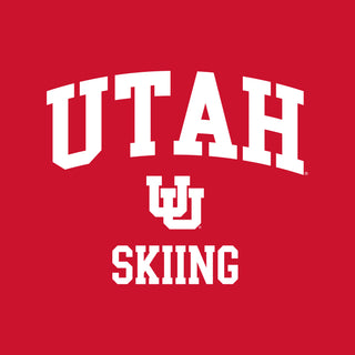 Utah Utes Arch Logo Skiing T-Shirt - Red