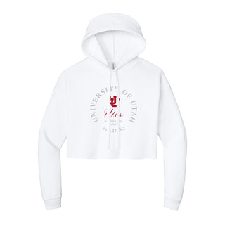 Utah Roundabout Women’s Cropped Fleece Hoodie - White
