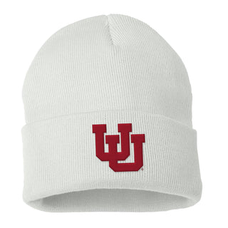 Utah Utes Primary Logo Cuffed Beanie - White