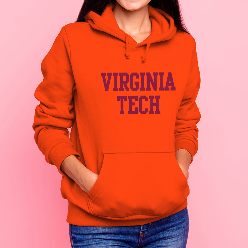 Virginia Tech Basic Block Hoodie - Orange