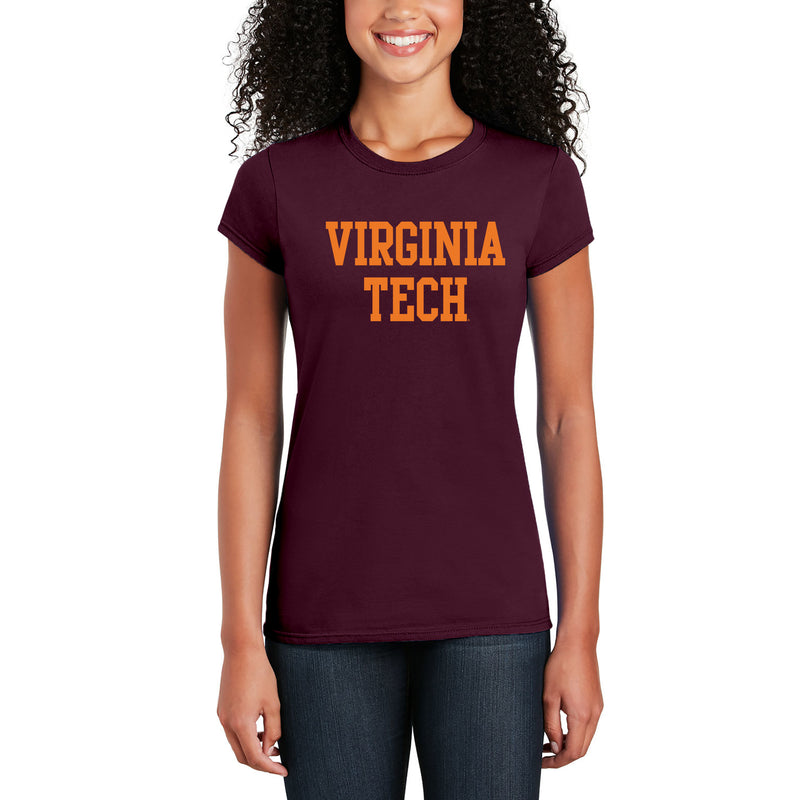 Virginia Tech Basic Block Womens T-Shirt - Maroon