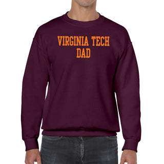Virginia Tech Basic Block Dad Crewneck Sweatshirt - Maroon