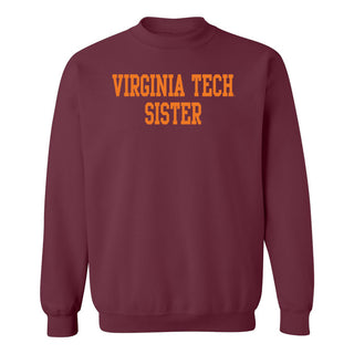Virginia Tech Basic Block Sister Crewneck Sweatshirt - Maroon