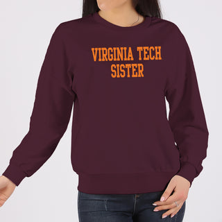 Virginia Tech Basic Block Sister Crewneck Sweatshirt - Maroon