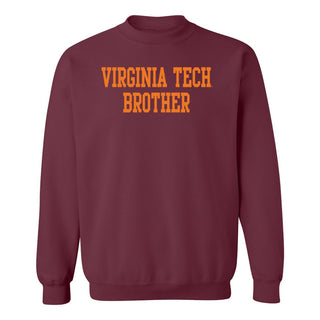 Virginia Tech Basic Block Brother Crewneck Sweatshirt - Maroon