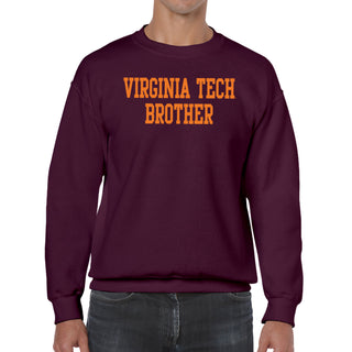 Virginia Tech Basic Block Brother Crewneck Sweatshirt - Maroon