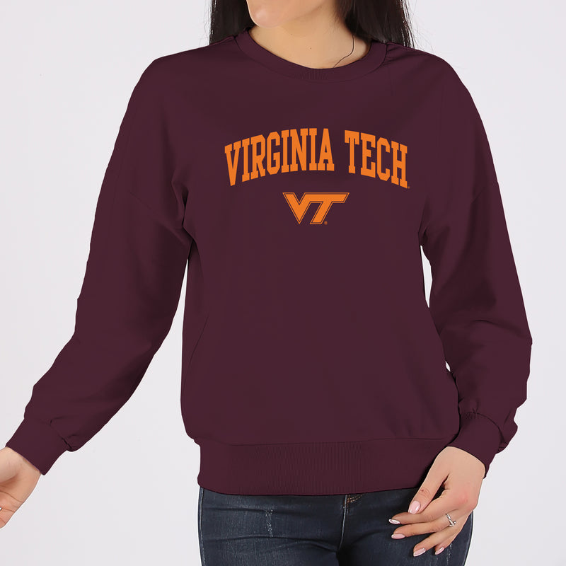 Virginia Tech Arch Logo Crewneck - Maroon