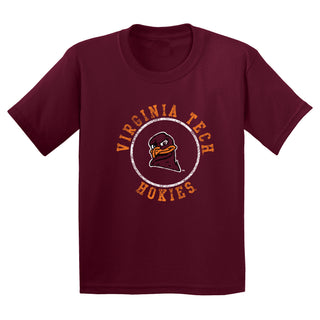 Virginia Tech Distressed Circle Logo Youth T-Shirt - Maroon