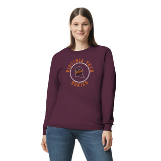 Virginia Tech Distressed Circle Logo Long Sleeve - Maroon