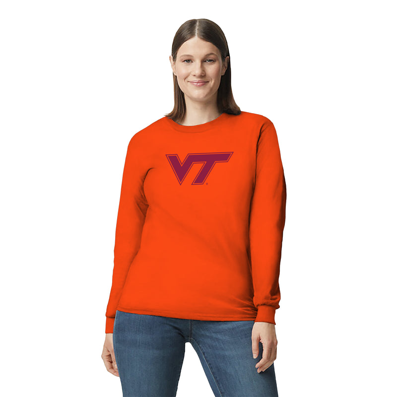 Virginia Tech Primary Logo Long Sleeve - Orange