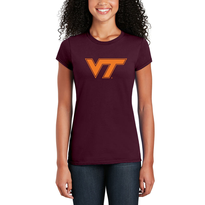 Virginia Tech Primary Logo Womens T-Shirt - Maroon
