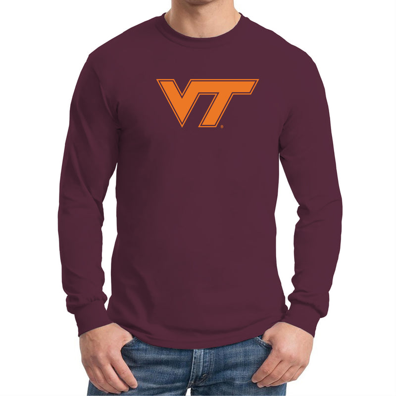 Virginia Tech Primary Logo Long Sleeve - Maroon