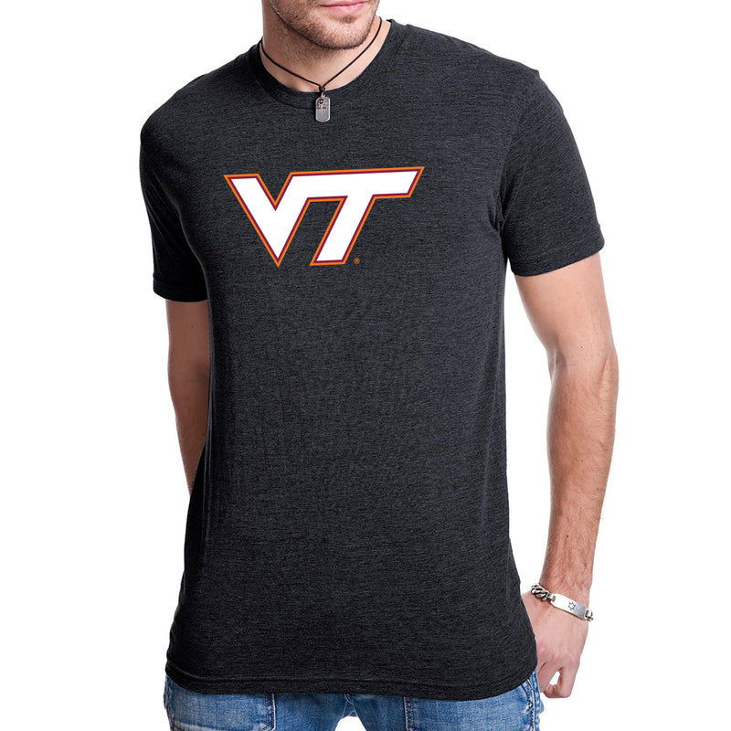 Virginia Tech Primary Logo Triblend T-Shirt - Vintage Black