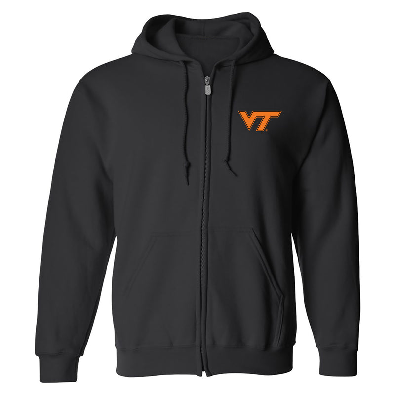 Virginia Tech Primary Logo LC Zip Hoodie - Black