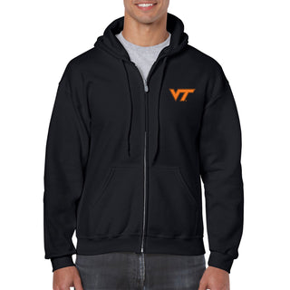 Virginia Tech Primary Logo LC Zip Hoodie - Black