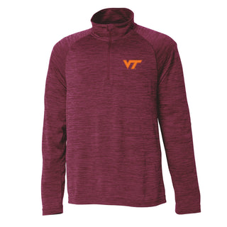 Virginia Tech Primary Logo LC Space Dye Performance Pullover - Maroon