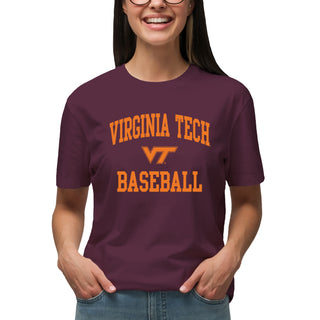 Virginia Tech Arch Logo Baseball T-Shirt - Maroon