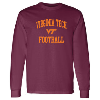 Virginia Tech Arch Logo Football Long Sleeve - Maroon