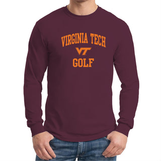 Virginia Tech Arch Logo Golf Long Sleeve - Maroon