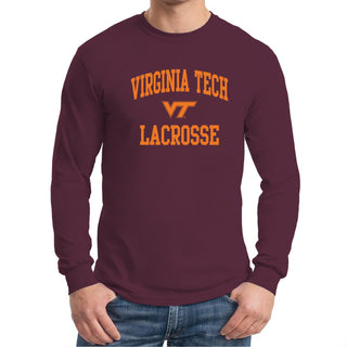 Virginia Tech Arch Logo Lacrosse Long Sleeve - Maroon