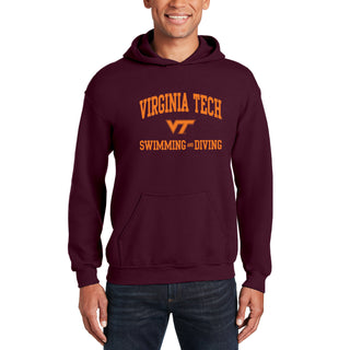 Virginia Tech Arch Logo Swimming & Diving Hoodie - Maroon