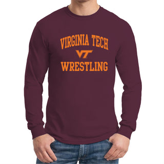 Virginia Tech Arch Logo Wrestling Long Sleeve - Maroon