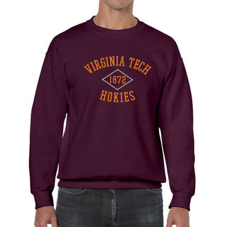 Virginia Tech Faux Stitch Arch Crewneck - Maroon