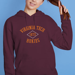 Virginia Tech Faux Stitch Arch Hoodie - Maroon