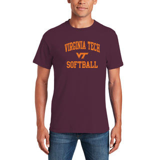 Virginia Tech Arch Logo Softball T-Shirt - Maroon