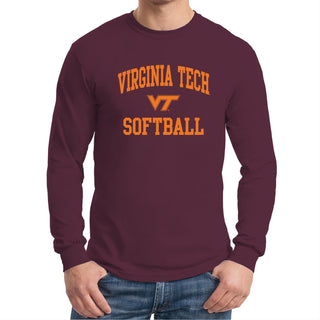 Virginia Tech Arch Logo Softball Long Sleeve - Maroon