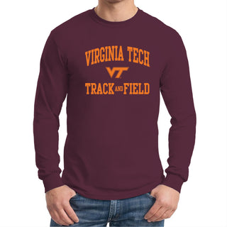 Virginia Tech Arch Logo Track & Field Long Sleeve - Maroon