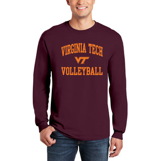 Virginia Tech Arch Logo Volleyball Long Sleeve - Maroon
