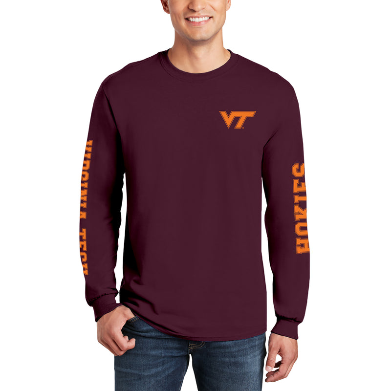 Virginia Tech Double Sleeve Long Sleeve - Maroon