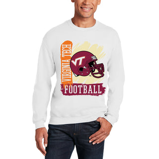 Virginia Tech 90s Big Print Crewneck - White