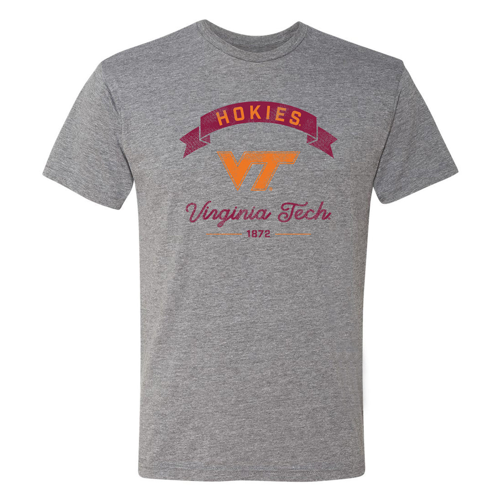 Virginia Tech Ribbons Virginia Tech Ribbon Arc NLA Triblend T-Shirt - Premium Heather ...