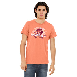 Virginia Tech Football Action Triblend T-Shirt - Orange Triblend