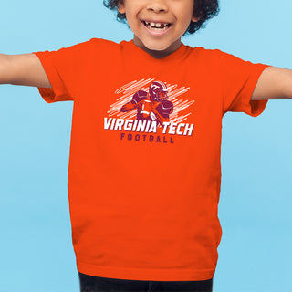 Virginia Tech Football Action Youth T-Shirt - Orange