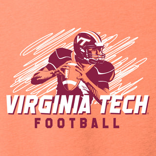Virginia Tech Football Action Triblend Youth T-Shirt - Orange Triblend