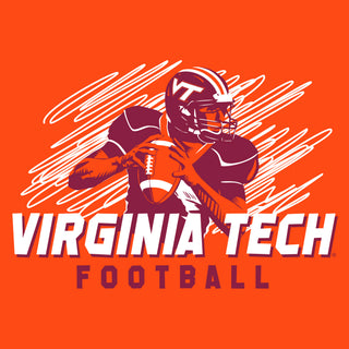 Virginia Tech Football Action Youth T-Shirt - Orange