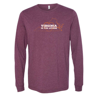 Virginia is for Lovers Triblend Long Sleeve T-Shirt - Maroon