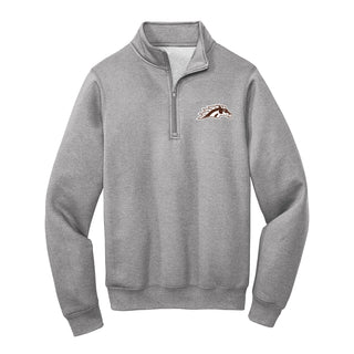 Western Michigan Primary Logo Left Chest 1/4 Zip Sweatshirt - Sport Grey