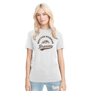 Western Michigan Retro Script NLA Triblend T-Shirt - Heather White