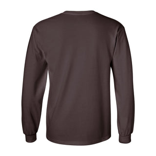 Western Michigan University Broncos Arch Logo Hockey Long Sleeve T Shirt - Dark Chocolate